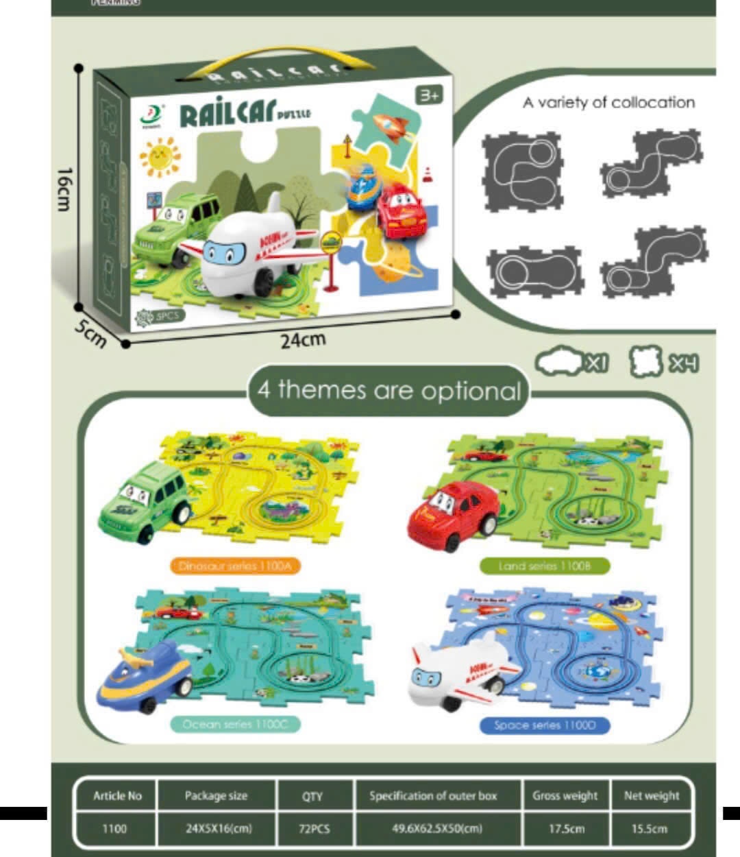 20241204_LKszwMhjCG Bộ đồ chơi đường đua ô tô (01 đường đua + 06 ô tô) không dùng pin Tmark