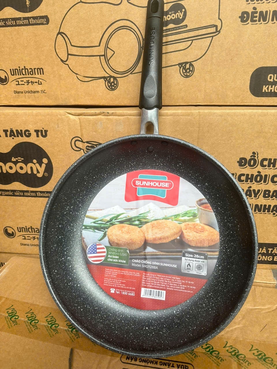 20241217_wJgw0swaSW Chảo chống dính 28cm Sunhouse phủ chống dính Whitford Tmark (Kiện 20 cái)