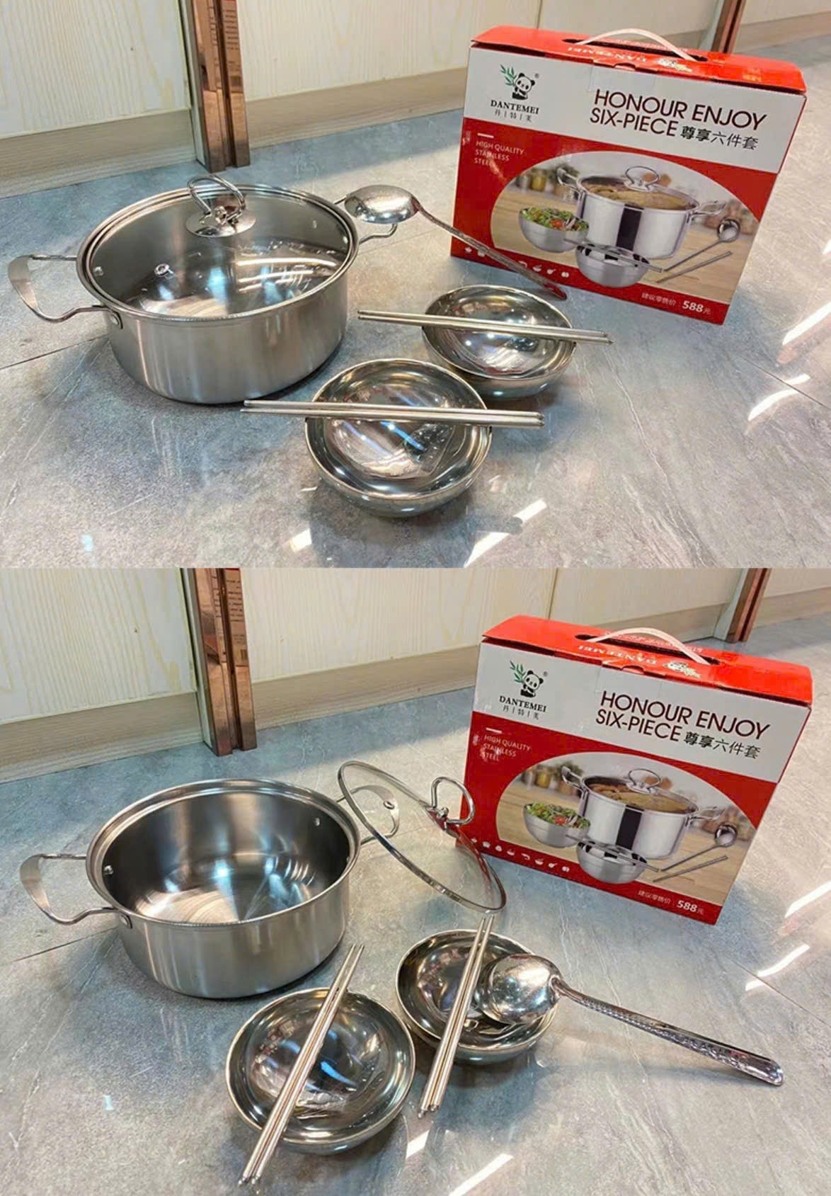 20250212_qPLIXC1Gbv Bộ 6 món inox Tmark gồm nồi, bát, đũa, muôi canh Tmark (Thùng 32 bộ)