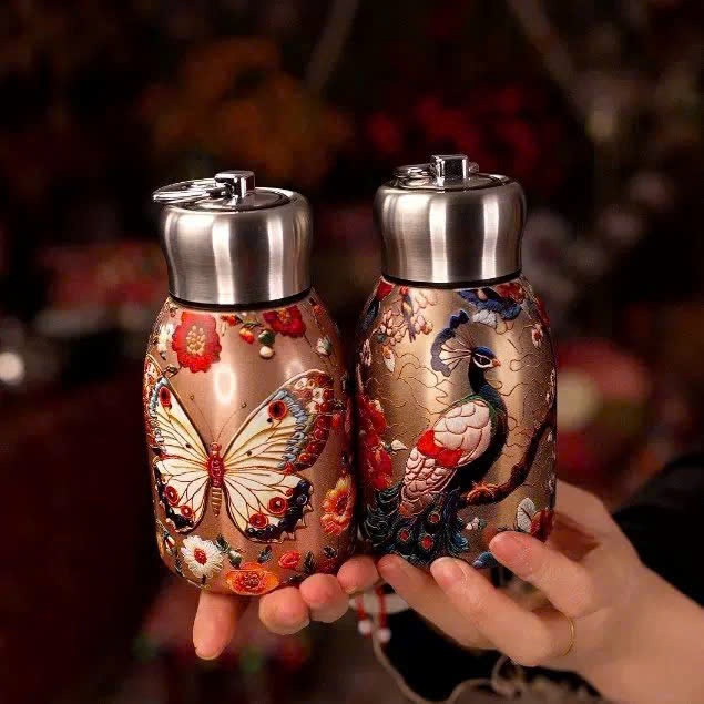 20250617_1QK8sb97xB Bình nước inox giữ nhiệt hình hoa 300ml (Kiện 60 cái)
