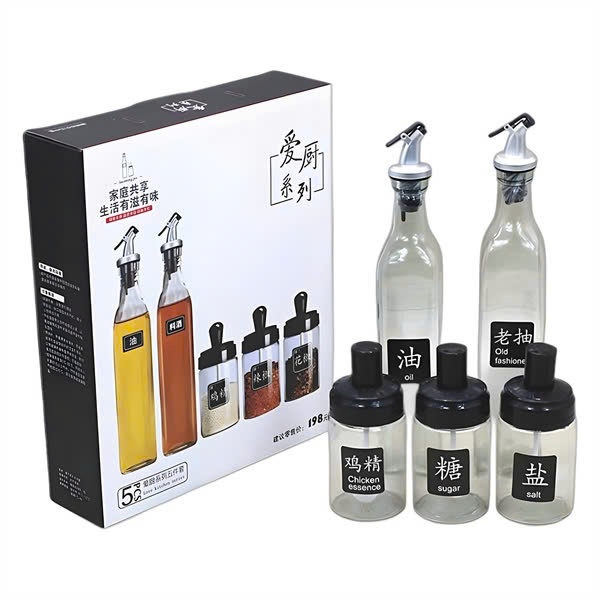 20250617_J0KTEHB73V Bộ 5 chai gia vị thủy tinh (kiện 20 bộ)(Hàng nguyên kiện)