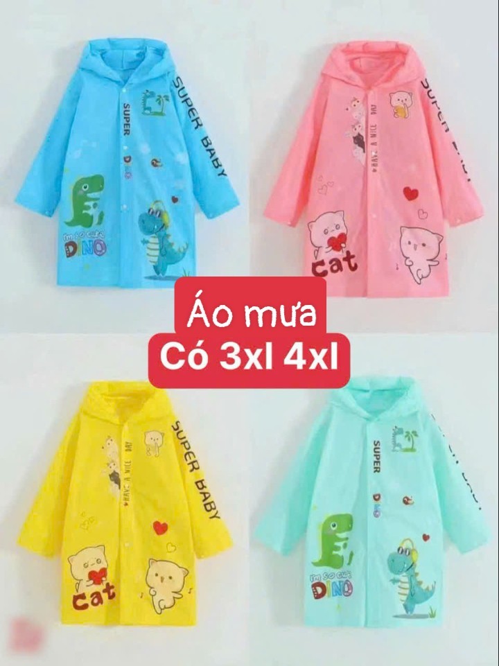 20250724_eDYR00FX8t Áo mưa dễ thương cho bé chống thấm nước Tmark (Kiện 100 cái)