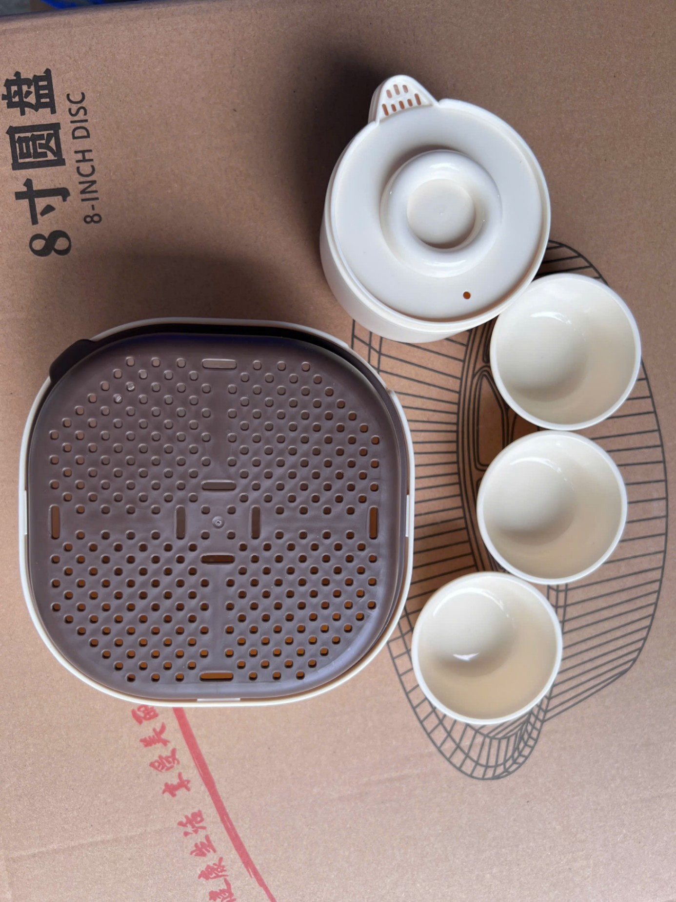 20250816_TZDmIK5DOi Bộ ấm trà du lịch kèm khay bằng nhựa (Kiện 40 bộ)