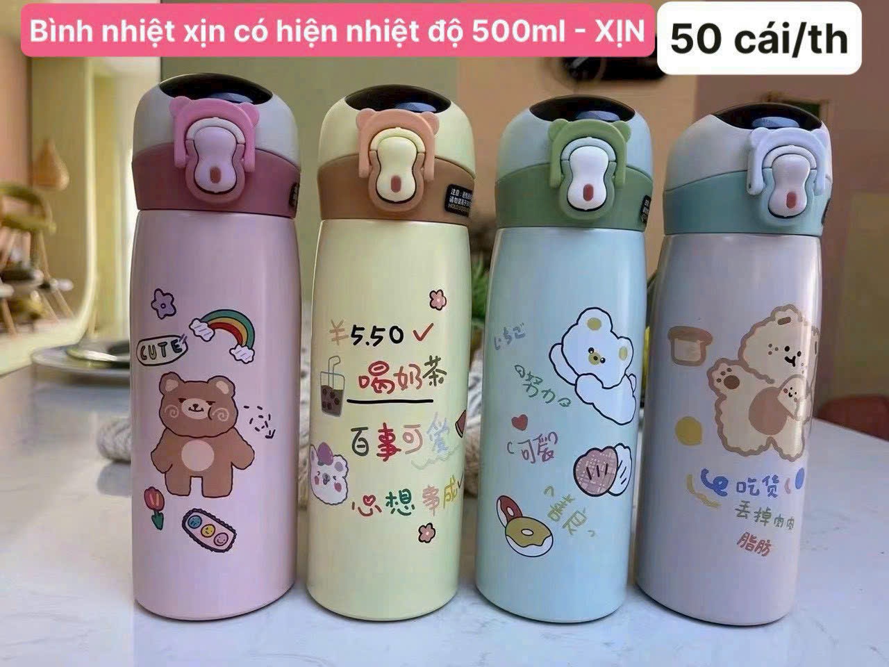 20250818_XGUgaYspgf Bình giữ nhiệt hoạt hình xịn có hiển thị nhiệt độ (Kiện 50 cái)