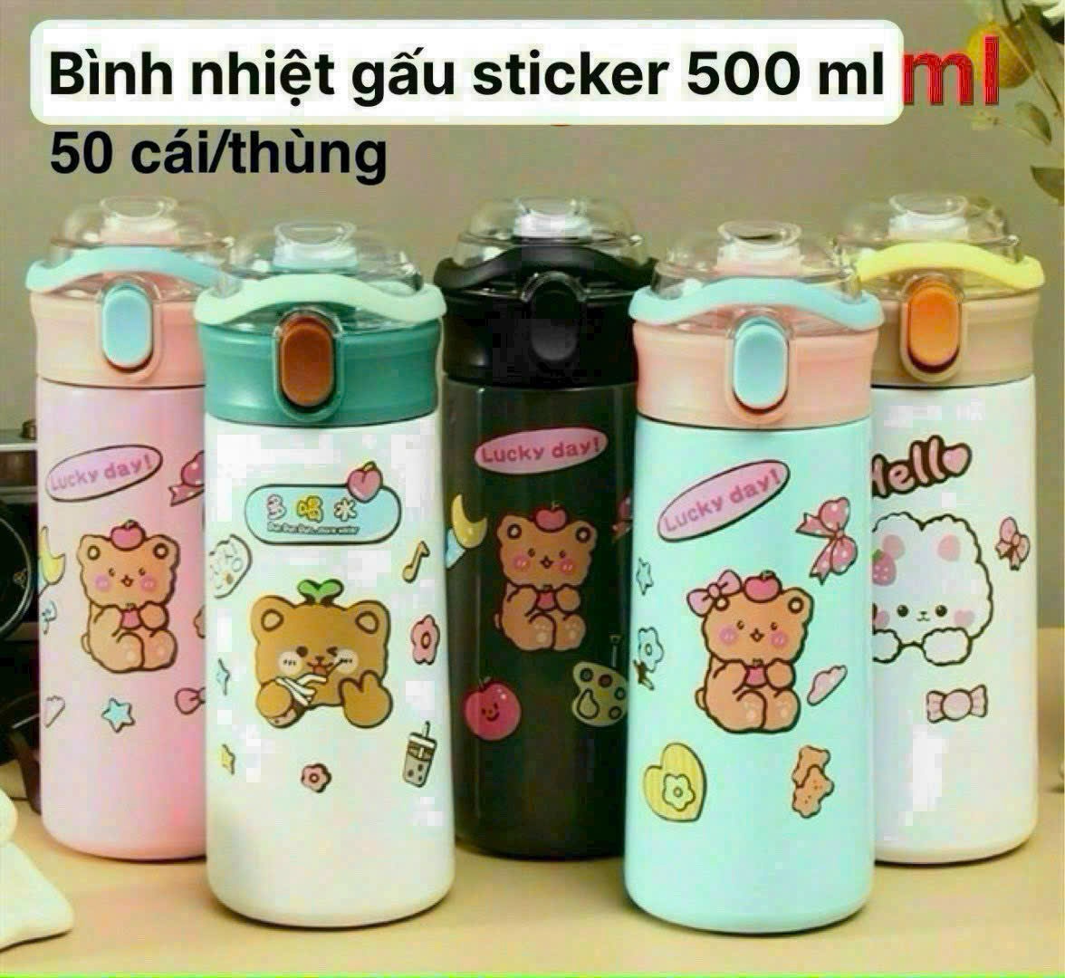 20250818_v7bCjcdoKm Bình giữ nhiệt gấu sticker dán (kiện 50 cái)
