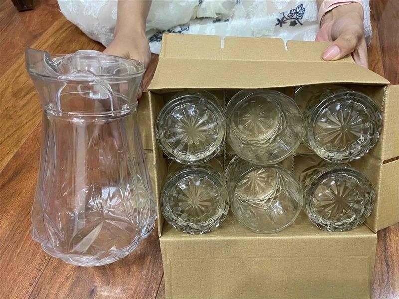 20250919_fTgfxP94Cr Bộ bình cốc thuỷ tinh ( Kiện 6 bộ)