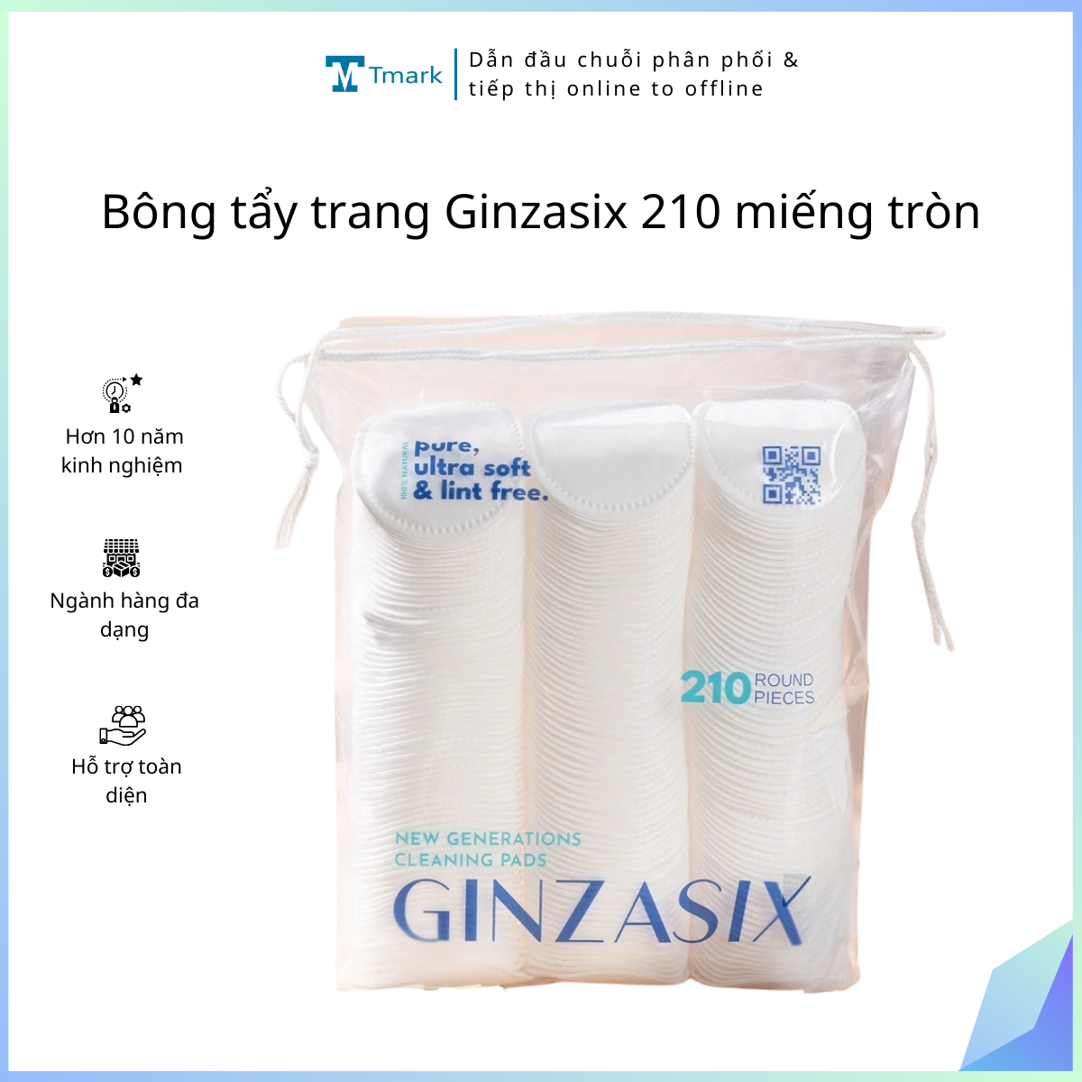 20251224_8One4b3eOv Bông tẩy trang Ginzasix 210 miếng tròn ( kiện 100 túi)