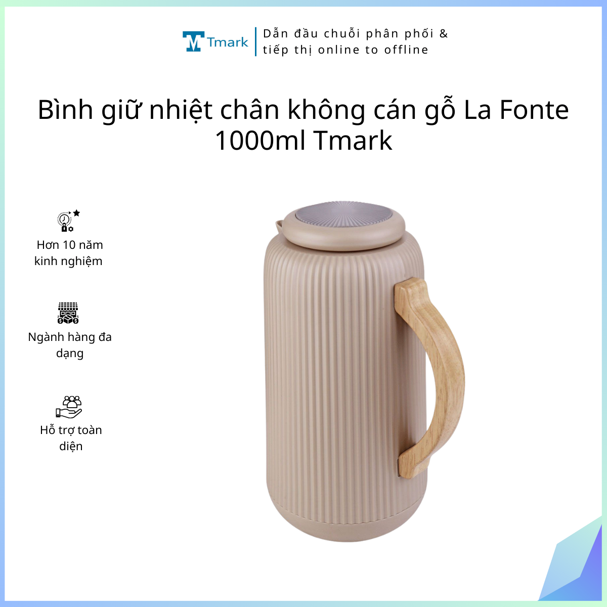 20260129_JUH8Q66Bob Bình giữ nhiệt chân không cán gỗ La Fonte 1000 ml Tmark (Kiện 50 cái)