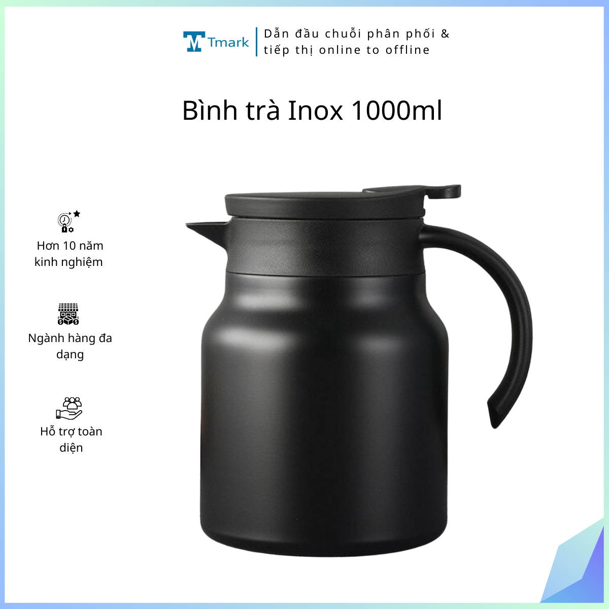 20260129_fZVyHCgBLK Bình trà Inox 1000ml Tmark (Kiện 40 cái)
