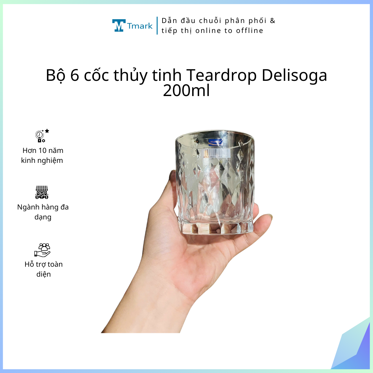 Bo-6-coc-thuy-tinh-Teardrop-Delisoga-200ml Bộ 6 cốc thủy tinh Teardrop Delisoga 200ml