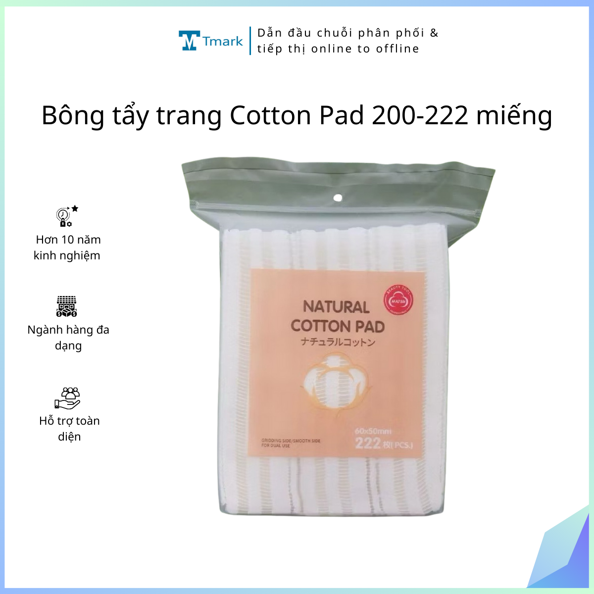 Bong-tay-trang-Cotton-Pad-200-222-mieng-Tmark-Kien-80-goi- Bông tẩy trang Cotton Pad 200-222 miếng Tmark (Kiện 80 gói)