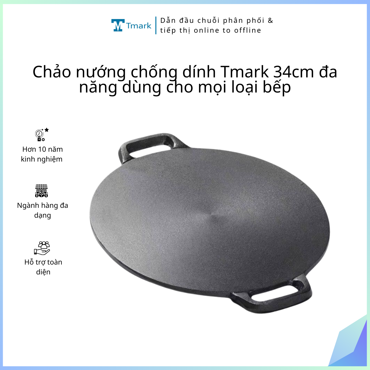 Chao-nuong-chong-dinh-Tmark-34cm-da-nang-dung-cho-moi-loai-bep-Kien-30-cai- Chảo nướng chống dính Tmark 34cm đa năng dùng cho mọi loại bếp (Kiện 30 cái)