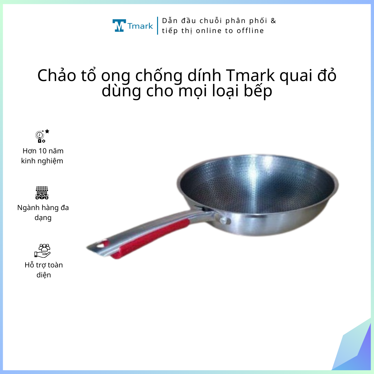 Chao-to-ong-chong-dinh-Tmark-quai-do-dung-cho-moi-loai-bep-Kien-24-cai- Chảo tổ ong chống dính Tmark quai đỏ dùng cho mọi loại bếp (Kiện 24 cái)