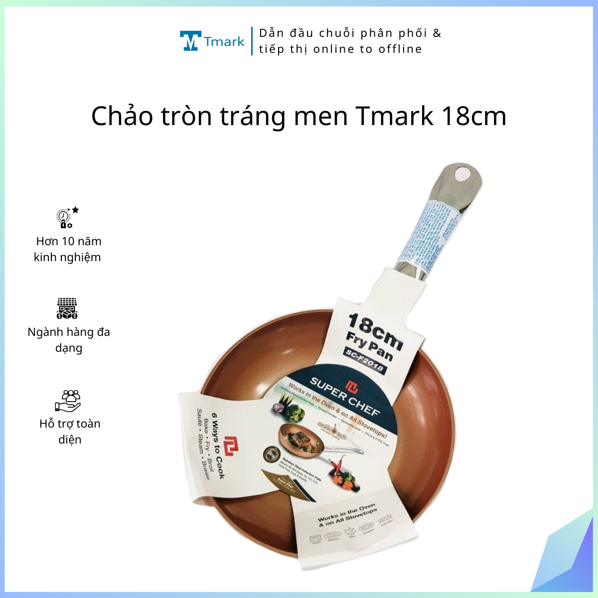 Chao-tron-trang-men-Tmark-18cm-chong-dinh-cao-cap-Kien-6-cai- Chảo tròn tráng men Tmark 18cm chống dính cao cấp (Kiện 6 cái)